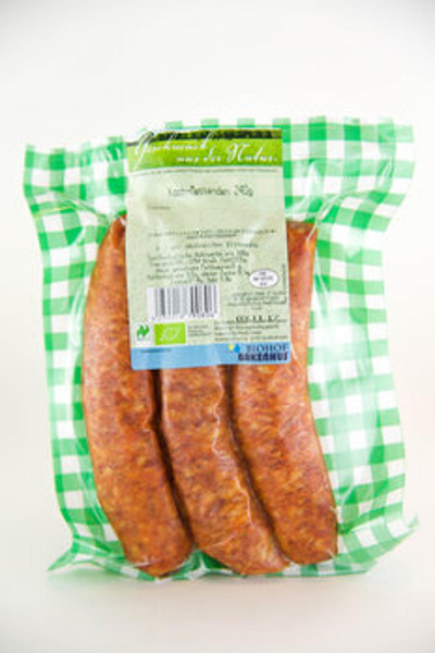 Produktfoto zu Koch Mettwurst vom Schwein 3 Stück 240g Biohof Bakenhus