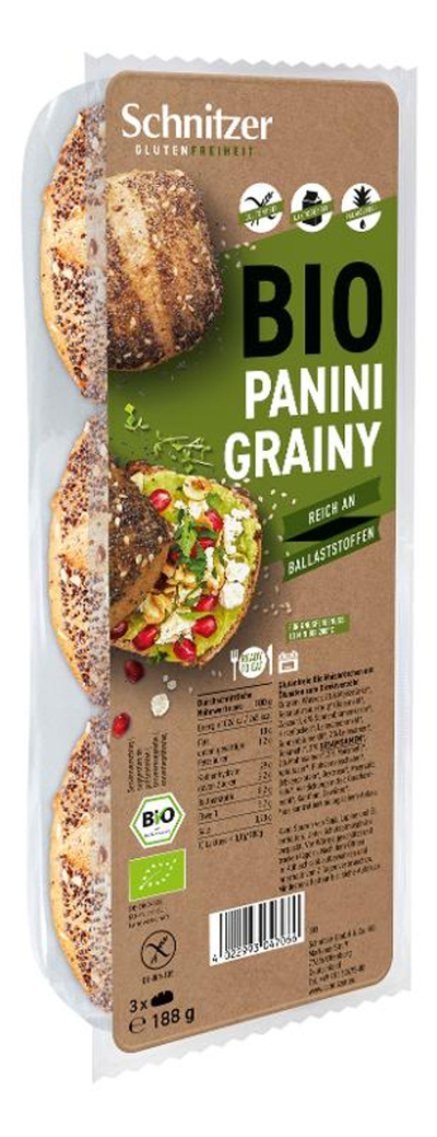 Produktfoto zu Panini Grainy glutenfrei 188g SChnitzer Organic