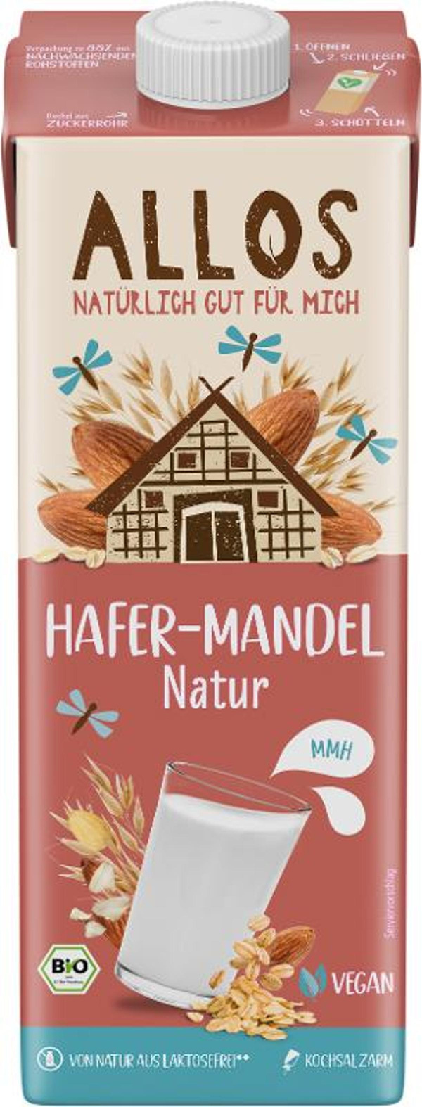 Produktfoto zu VPE Hafer Mandel Drink ungesüßt 6x1l Allos