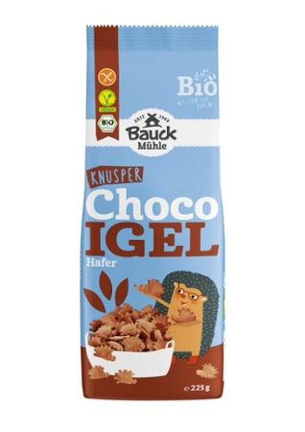 Produktfoto zu Choco Igel Hafer glutenfrei 225g Bauck Mühle