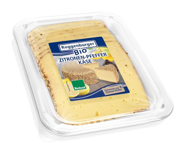 Produktfoto zu Zitronen-Pfeffer-Käse in Scheiben 125g Roggenburger