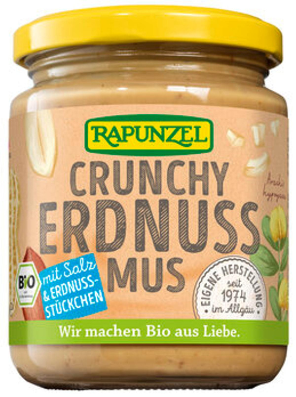 Produktfoto zu Erdnussmus Crunchy mit Salz 250g Rapunzel