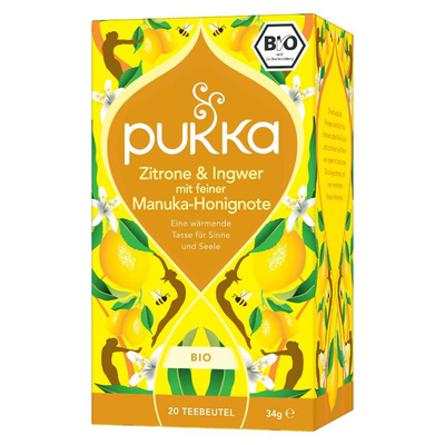 Produktfoto zu Kräutertee Zitrone, Ingwer & Manuka Honig 20x2g Pukka