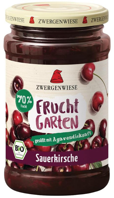 Produktfoto zu VPE Fruchtgarten Fruchtaufstrich 70% Sauerkirsche 6x225g  Zwergenwiese