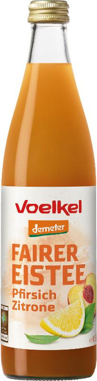 Produktfoto zu Eistee Pfirsich Zitrone 0,5l Voelkel