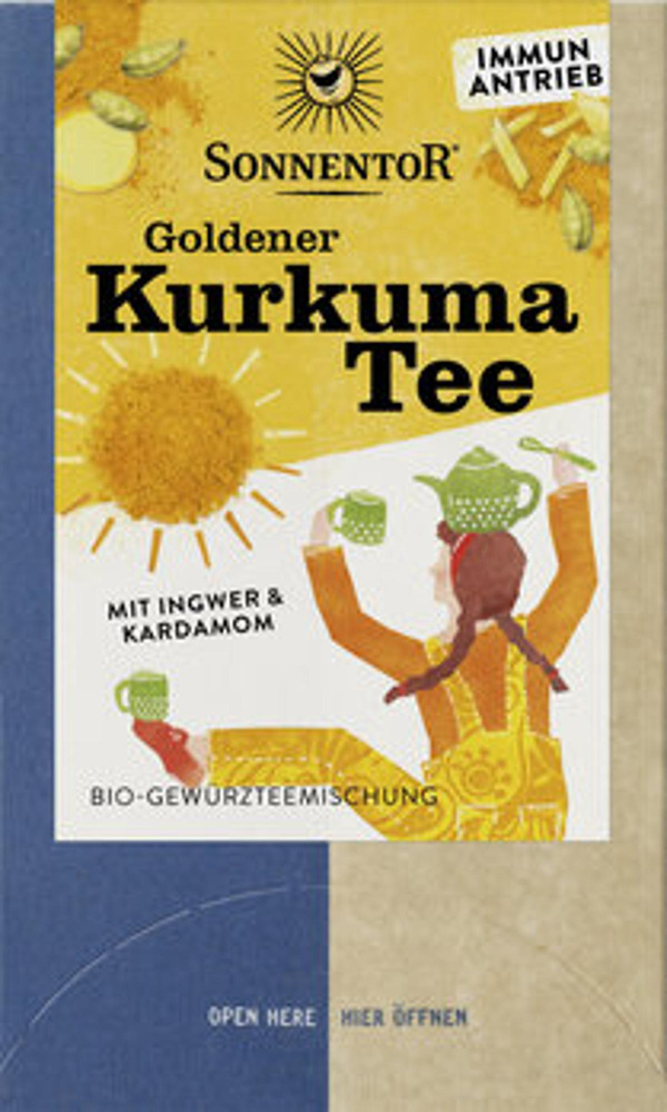 Produktfoto zu VPE Goldener Kurkuma Tee 6x18TB Sonnentor