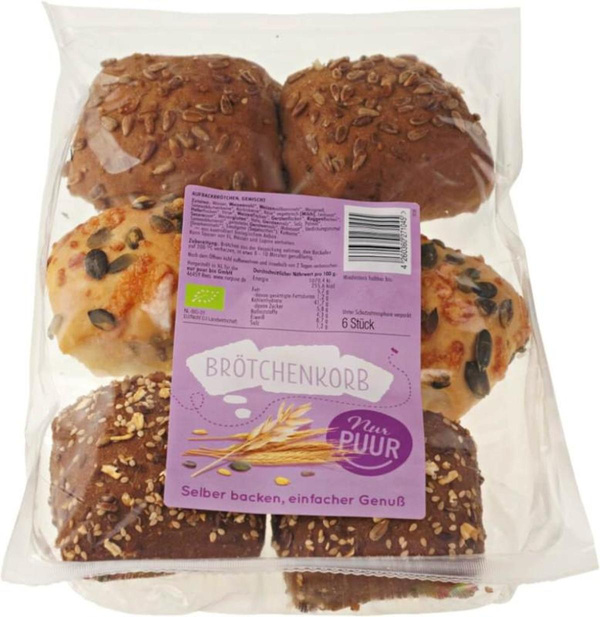 Produktfoto zu Brötchenkorb 6 Stück à 60g Nur Puur