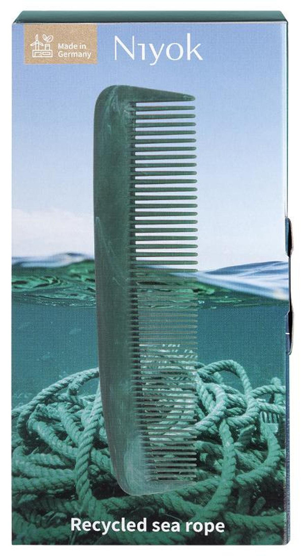 Produktfoto zu Taschenkamm aus recycleten Tauen Niyok Natural Cosmetics