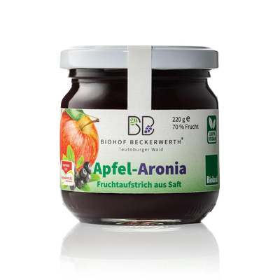 Produktfoto zu Apfel Aronia Fruchtaufstrich 220g Biohof Beckerwerth