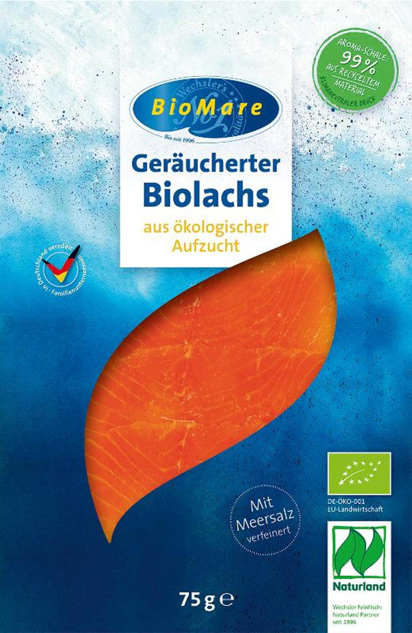 Produktfoto zu Lachs geräuchert und geschnitten 75g Bio Mare