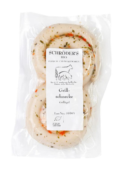 Produktfoto zu Grillschnecke Geflügel 250g Schröder`s Bio Fleisch