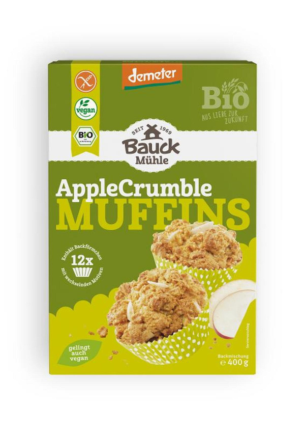 Produktfoto zu Apple Crumble Muffins Backmischung 400g Bauck Mühle