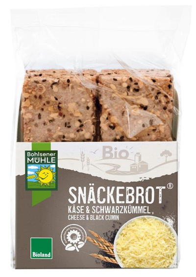 Produktfoto zu Snäckebrot Schwarzkümmel Käse 200g Bohlsener Mühle