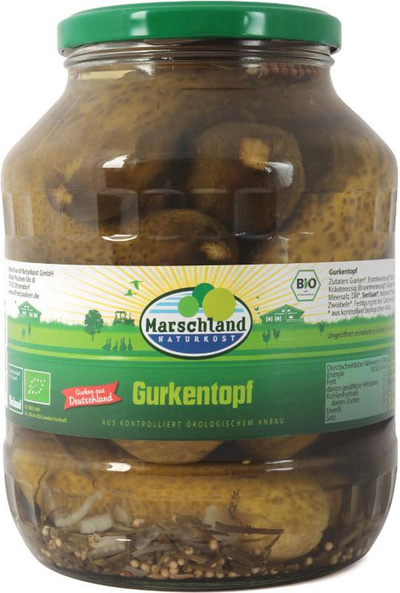 Produktfoto zu Gurkentopf im Glas 850g Abtropfgewicht Marschland