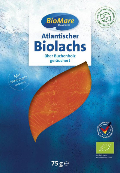 Produktfoto zu Lachs geräuchert und geschnitten 75g Bio Mare