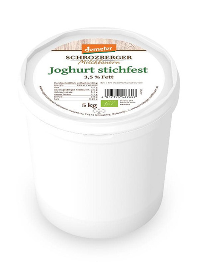 Produktfoto zu Joghurt 3,5% stichfest 5kg Schrozberger Milchbauern