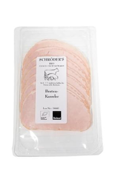 Produktfoto zu Bratenkasseler geschnitten 80g Schröder`s Bio Fleisch