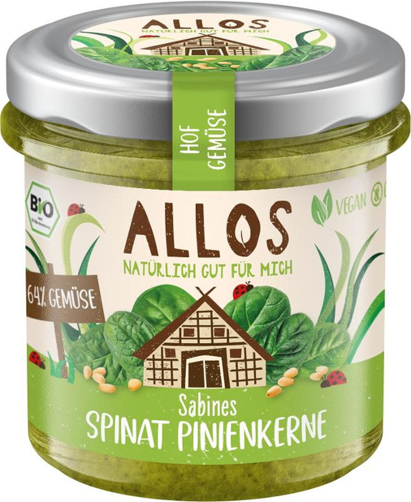 Produktfoto zu VPE Hofgemüse Spinat Pinienkerne 6x135g Allos
