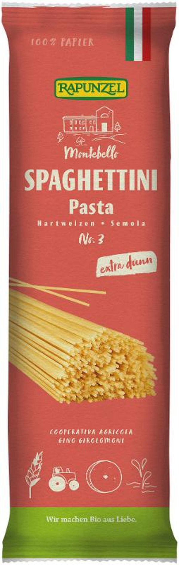 Produktfoto zu Spaghettini Semola, no.3 500g Rapunzel