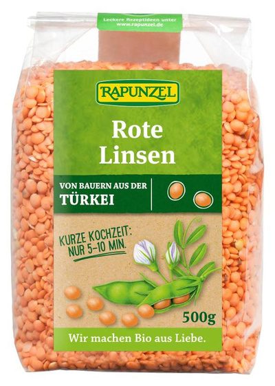 Produktfoto zu VPE Linsen rot 6x500g Rapunzel