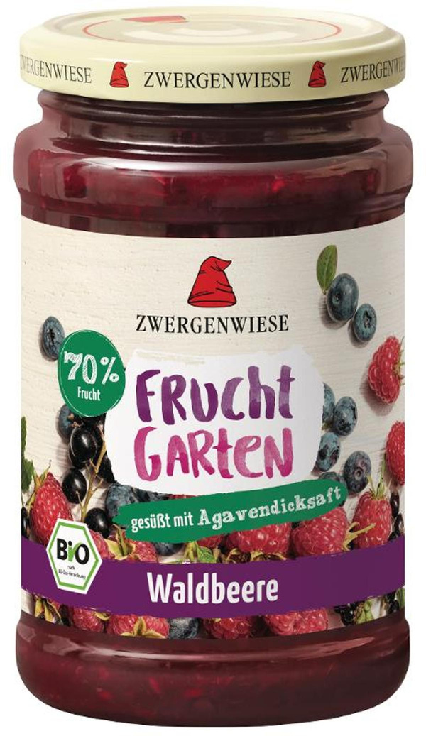 Produktfoto zu Fruchtgarten Fruchtaufstrich 70% Waldbeere 225g  Zwergenwiese