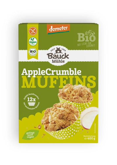 Produktfoto zu Apple Crumble Muffins Backmischung 400g Bauck Mühle