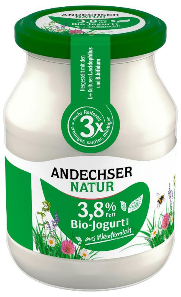 Produktfoto zu VPE Joghurt mild natur 3,8% 6x500g Andechser
