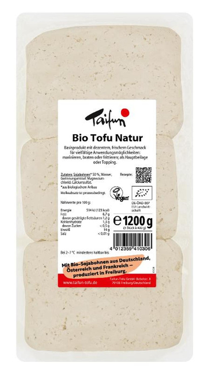 Produktfoto zu Tofu Natur 1200g Taifun