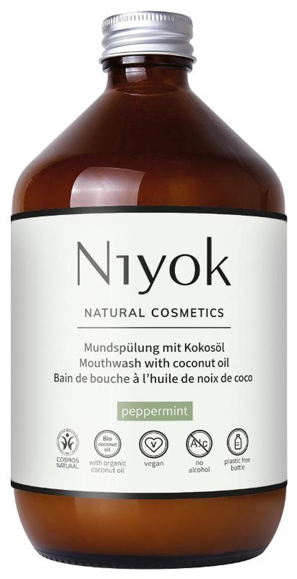 Produktfoto zu Mundspülung Kokosöl Pfefferminze 500ml Niyok Natural Cosmetics