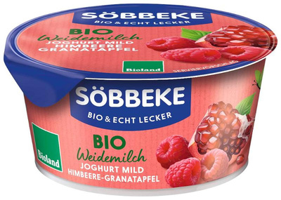 Produktfoto zu VPE Joghurt Pur Bio Himbeere - Granatapfel 3,8% 6x150g Söbbeke