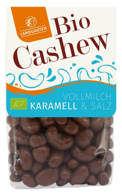 Produktfoto zu Bio Cashew Vollmilch, Karamell & Salz 170g Landgarten