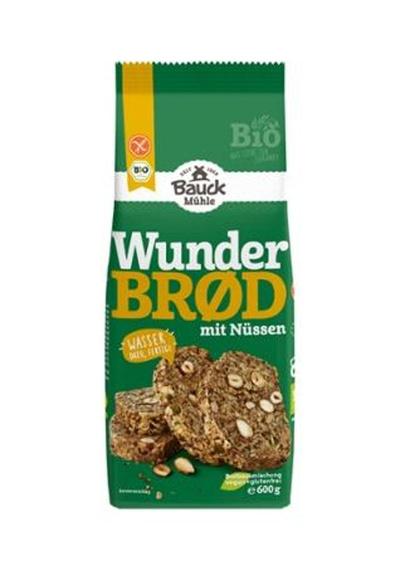 Produktfoto zu Wunderbrød mit Nüssen glutenfrei 600g Bauck Mühle