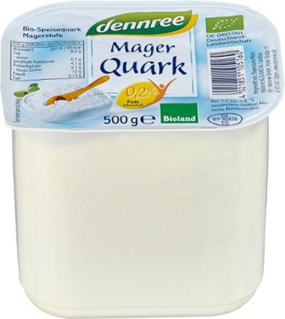 Produktfoto zu Speisequark Magerstufe 0,2% 500g dennree
