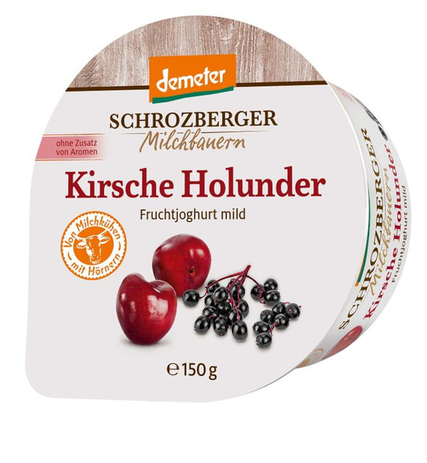 Produktfoto zu Fruchtjoghurt Kirsche-Holunder 3,5% 150g Schrozberger Milchbauern