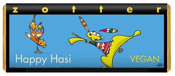 Produktfoto zu Happy Hasi Schokolade Zitrone & Mandel 70g Zotter