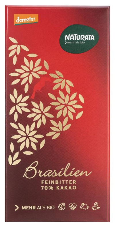 Produktfoto zu VPE Schokolade Brasilien Feinbitter 70% 10x80g Naturata