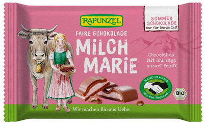 Produktfoto zu Schokolade Milch Marie mit Beeren Joghurt Füllung 100g Rapunzel