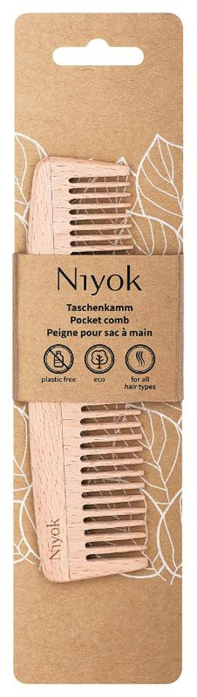 Produktfoto zu Taschenkamm aus Buchenholz Niyok Natural Cosmetics