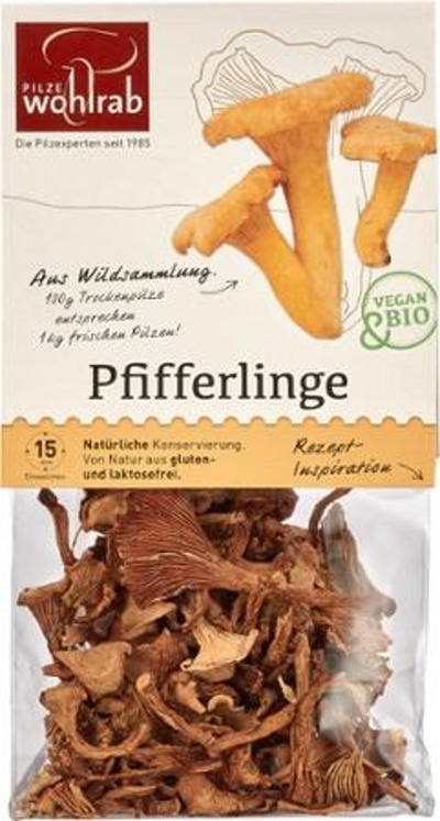 Produktfoto zu Pfifferlinge getrocknet 20g Pilze Wohlrab