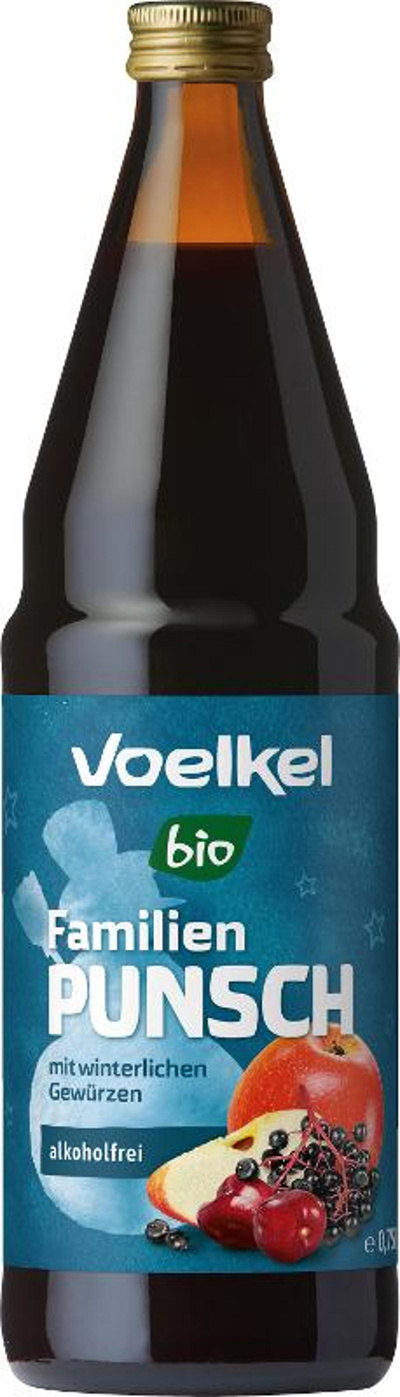 Produktfoto zu Familienpunsch Apfel - Sauerkirsch - Holunder 0,75 l Voelkel