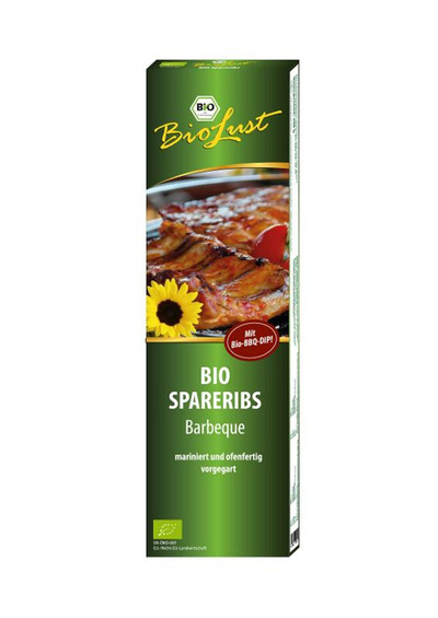 Produktfoto zu Spare Ribs vorgegart und mariniert mit Dip 500g BioLust