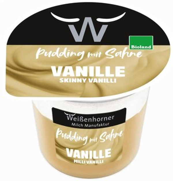 Produktfoto zu VPE Pudding mit Sahne Vanille 6x175g Weißenhorner Milch Manufaktur
