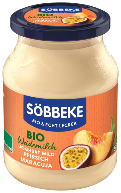 Produktfoto zu Joghurt Pur Bio Pfirsich-Maracuja 500g Söbbeke