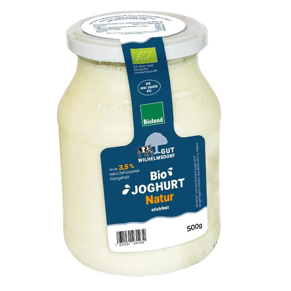 Produktfoto zu Joghurt mild natur 3,5% 500g Gut Wilhelmsdorf
