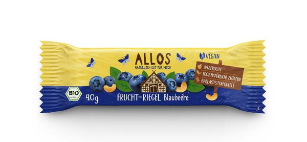 Produktfoto zu Fruchtriegel Blaubeere 40g Allos