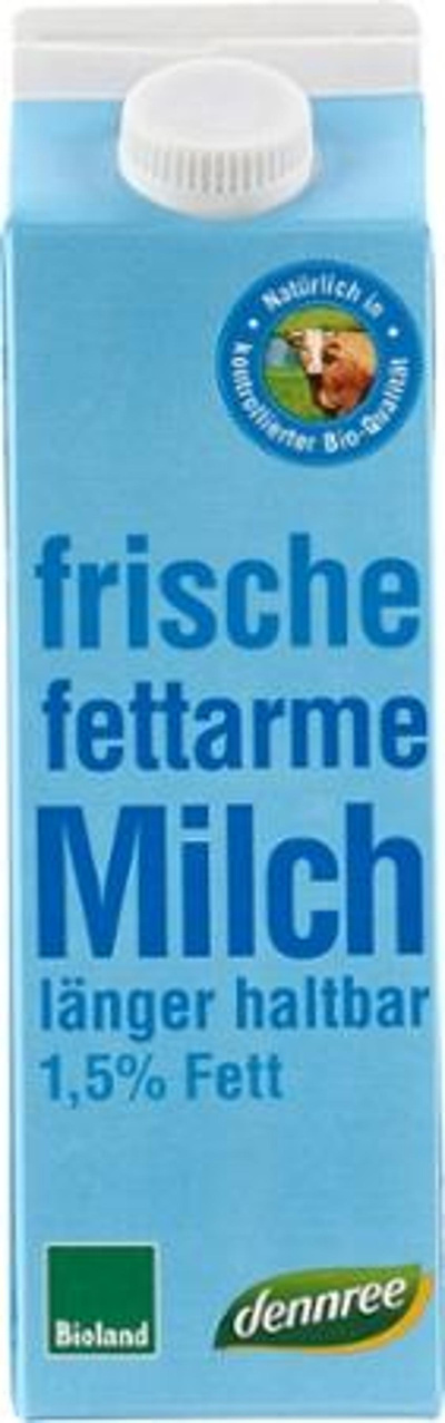 Produktfoto zu Milch fettarm länger haltbar 1,5% 1 l dennree