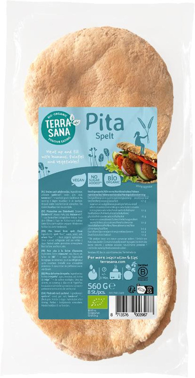 Produktfoto zu Dinkel Pita Taschen 2x4 Stück TerraSana