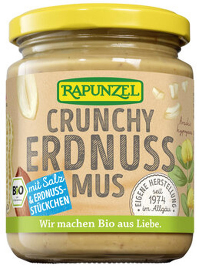 Produktfoto zu Erdnussmus Crunchy mit Salz 250g Rapunzel