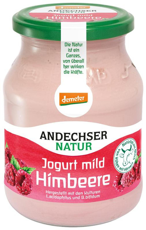 Produktfoto zu Joghurt mild Himbeere 3,8% Fett 500g Andechser Natur