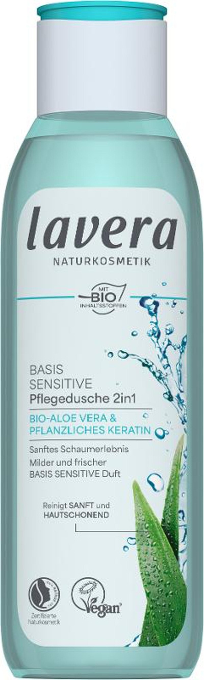 Produktfoto zu Basis sensitive Pflegedusche 2 in 1 250ml Lavera